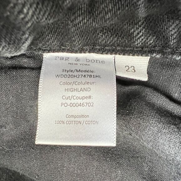 Rag & Bone Jeans Women's Size 23 Maya High-Rise Ankle Slim Highland Black Wash - Picture 7 of 11